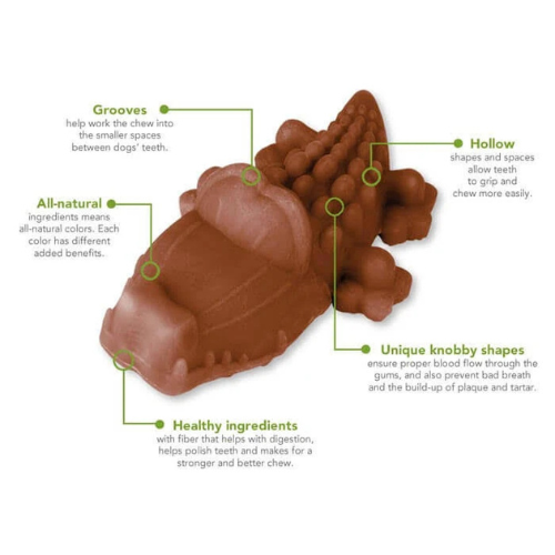 Whimzees Alligator Dental Chews Natural Grain-Free Dental Dog Treats