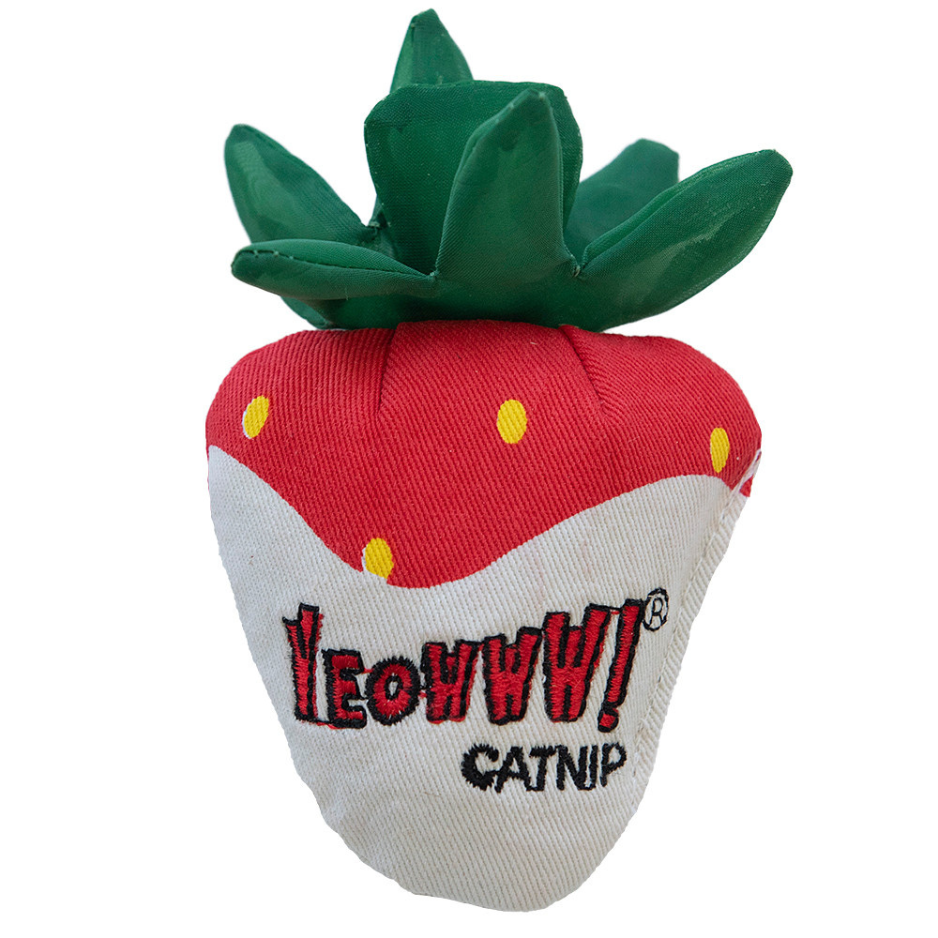 Yeowww! White Chocolate Strawberry Catnip Filled Plush Cat Toy