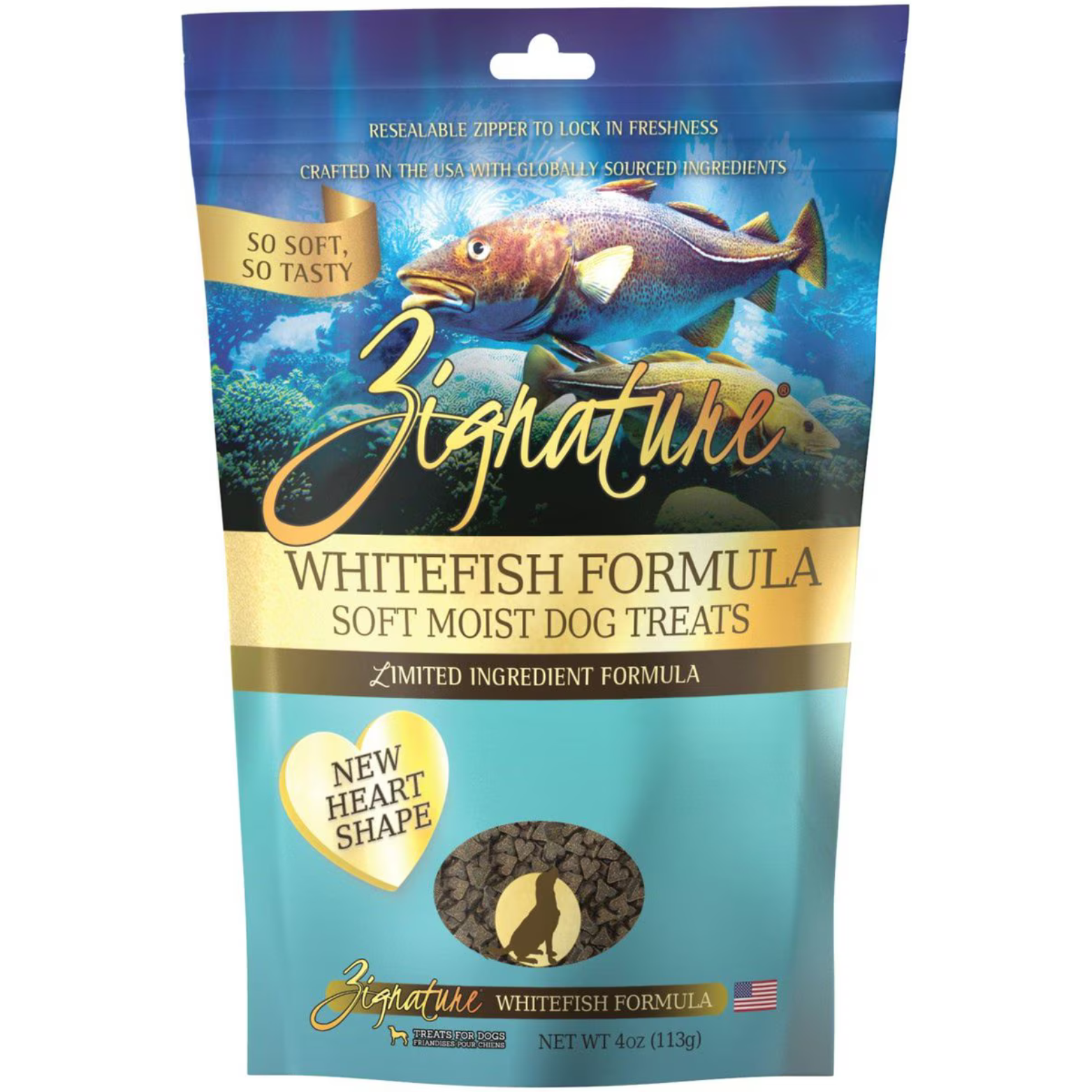 Zignature Whitefish Formula Soft & Chewy Dog Treats 4 oz