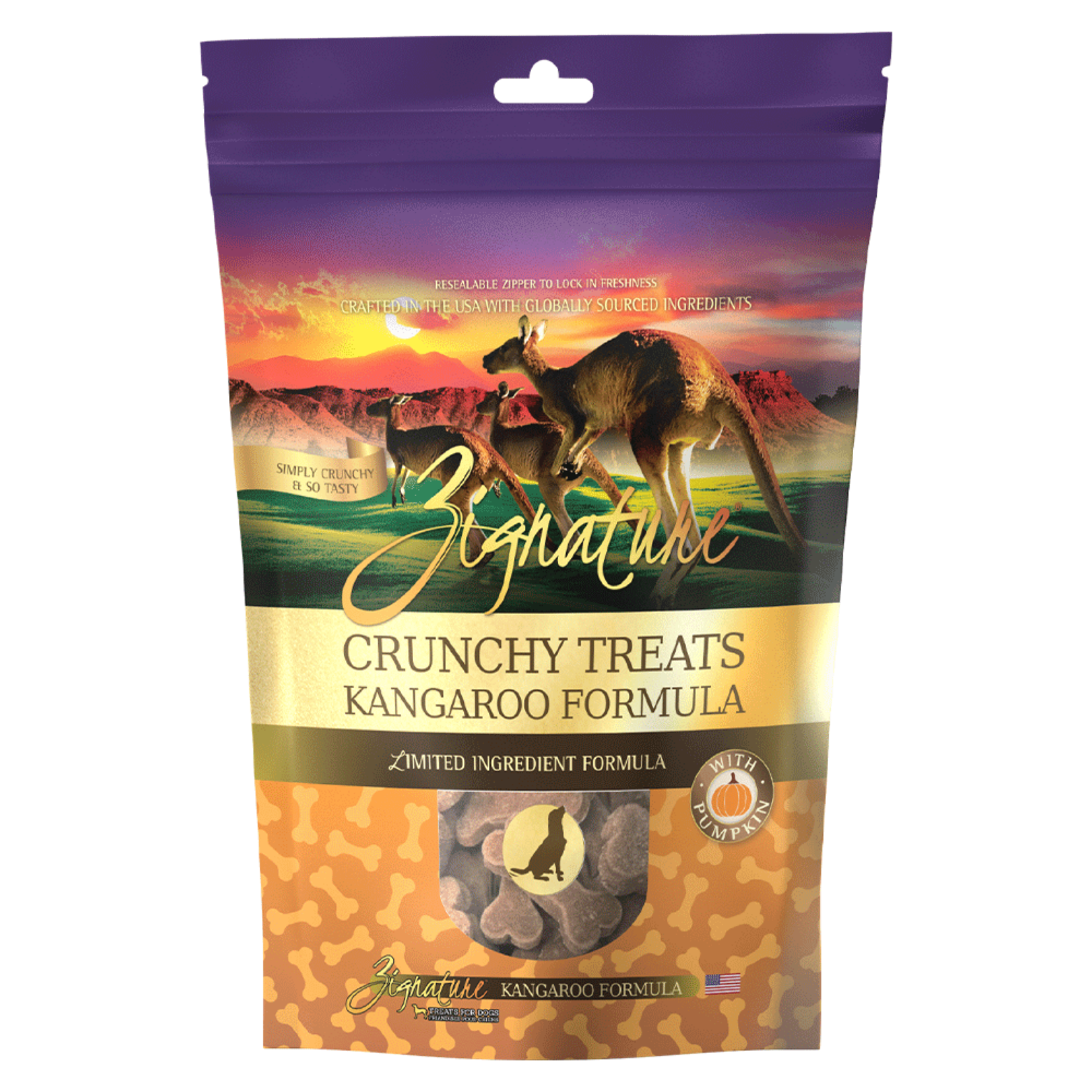 Zignature Ziggy Bars Kangaroo Formula Crunchy Dog Treats 12oz
