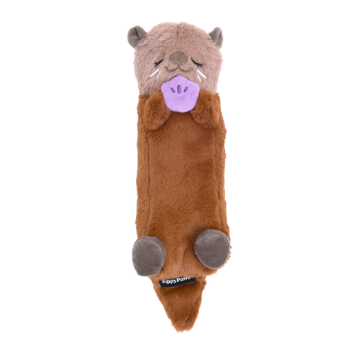 ZippyPaws Snooziez with Shhhqueaker Otter Plush Dog Toy
