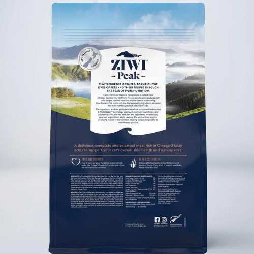 ZiwiPeak Beef with Southern Blue Whiting Recipe Steam & Dried Cat Food