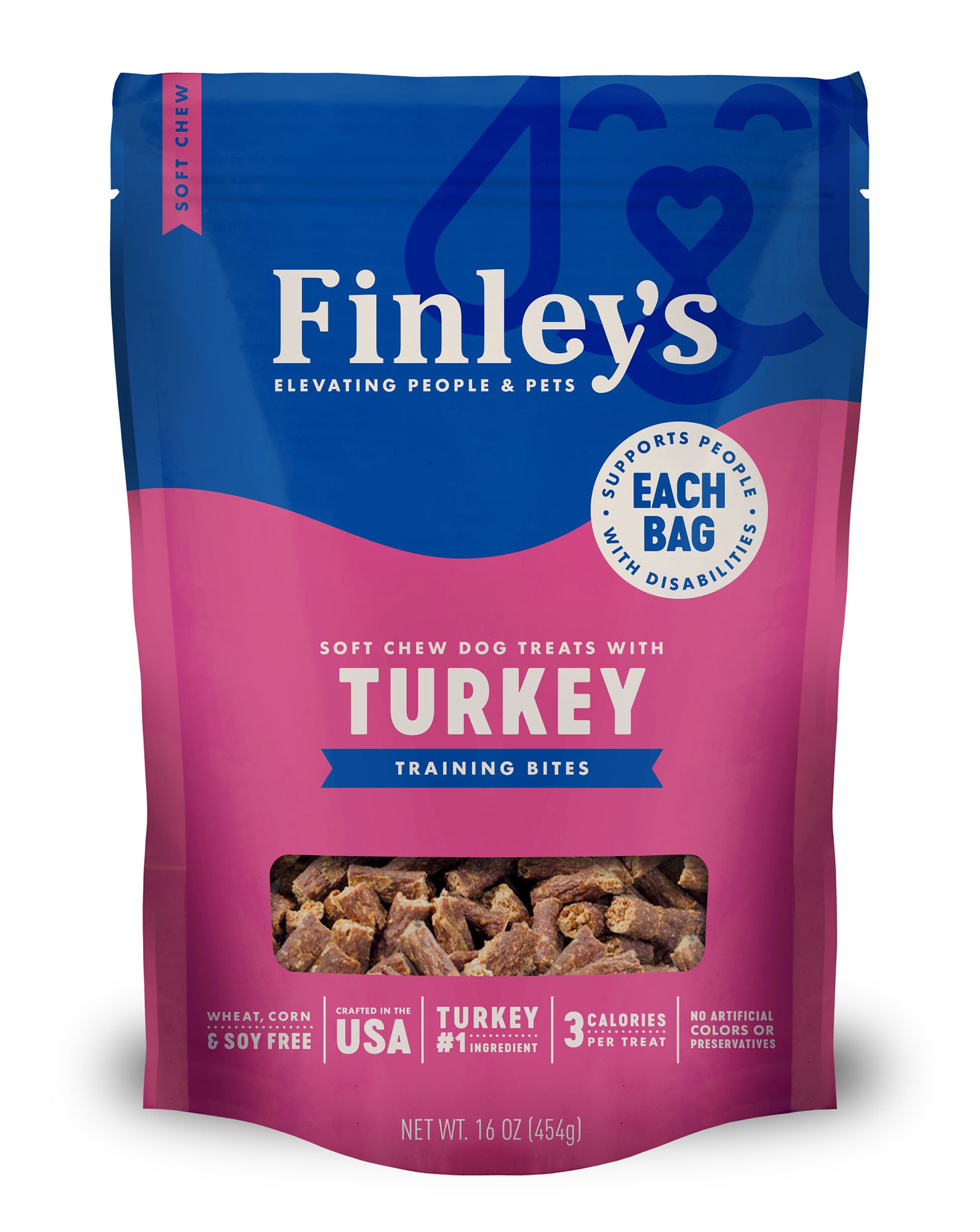 Finley's Turkey Recipe Soft Chew Training Bites Dog Treats 16 oz