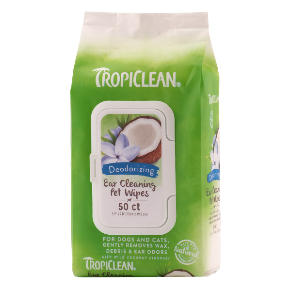 TropiClean Ear Cleaning Wipes for Dogs 50ct - Mutts & Co.