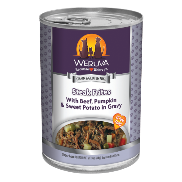 Weruva Steak Frites with Beef, Pumpkin & Sweet Potatoes in Gravy Canned Dog Food - Mutts & Co.