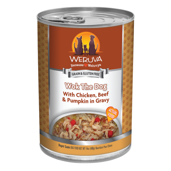Weruva Wok the Dog with Chicken, Beef & Pumpkin in Gravy Canned Dog Food - Mutts & Co.