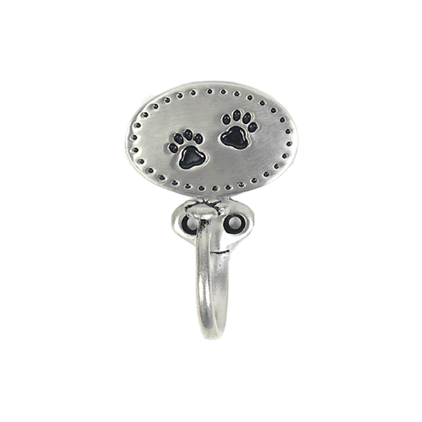 Poochie Pets PoochieBells® Pewter Metal Hook Classic Paw Print - Mutts & Co.