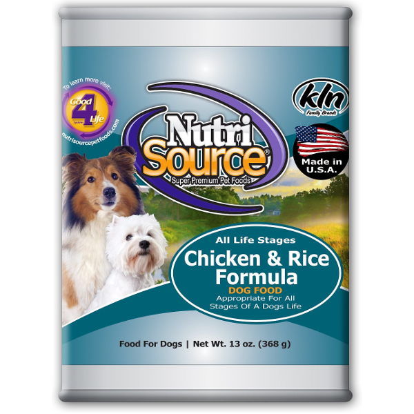NutriSource Chicken & Rice Formula Canned Dog Food 13-oz - Mutts & Co.