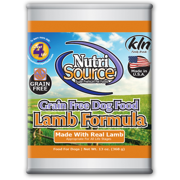 NutriSource Grain-Free Lamb Formula Canned Dog Food, 13-oz - Mutts & Co.
