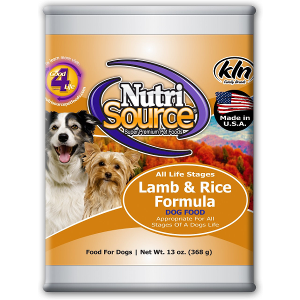 NutriSource Lamb & Rice Formula Canned Dog Food, 13-oz - Mutts & Co.