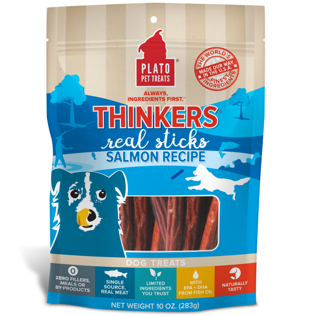 Plato Thinkers Salmon Smart Dog Treats, 10 oz bag - Mutts & Co.