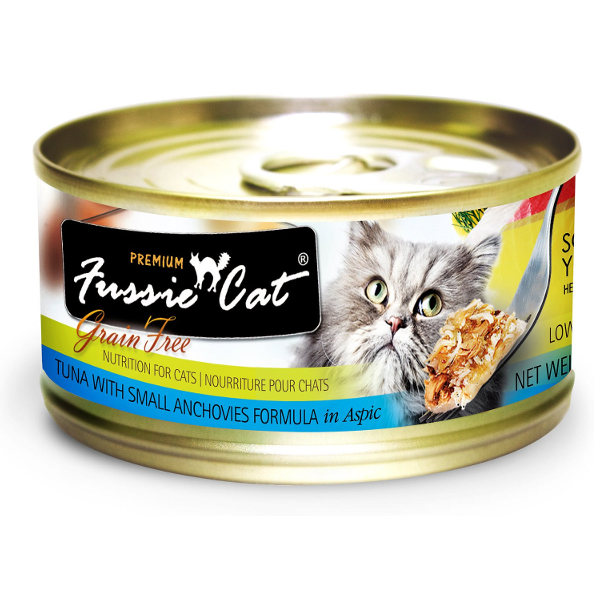 Fussie Cat Premium Tuna with Anchovies Formula in Aspic Canned Cat Food, 2.82-oz - Mutts & Co.