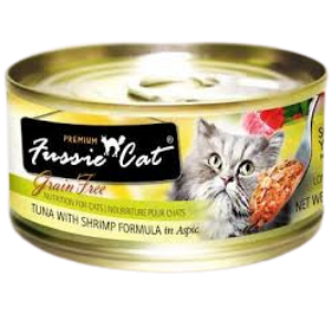 Fussie Cat Premium Tuna with Shrimp Formula in Aspic Canned Cat Food, 2.82-oz - Mutts & Co.