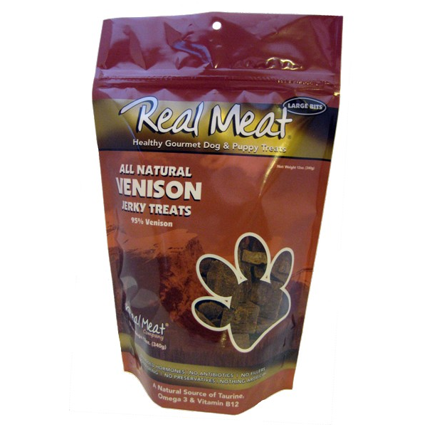 The Real Meat Company 95% Venison Jerky Bitz Dog Treats, 4 oz - Mutts & Co.