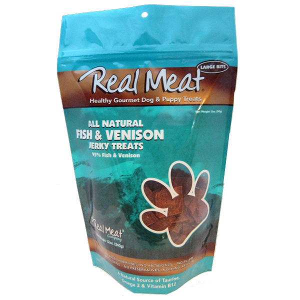 The Real Meat Company 95% Fish & Venison Jerky Bitz Dog Treats, 4 oz - Mutts & Co.