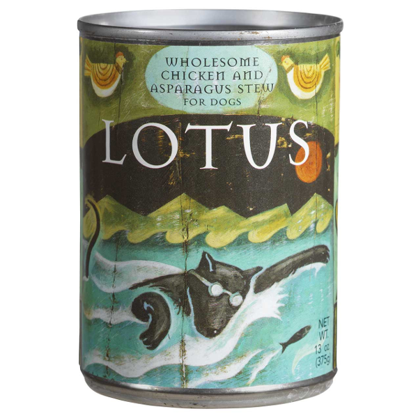 Lotus Wholesome Chicken & Asparagus Stew Grain-Free Canned Dog Food 12.5 oz - Mutts & Co.