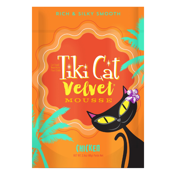 Tiki Cat Velvet Mousse Chicken Wet Cat Food, 2.8-oz pouch - Mutts & Co.
