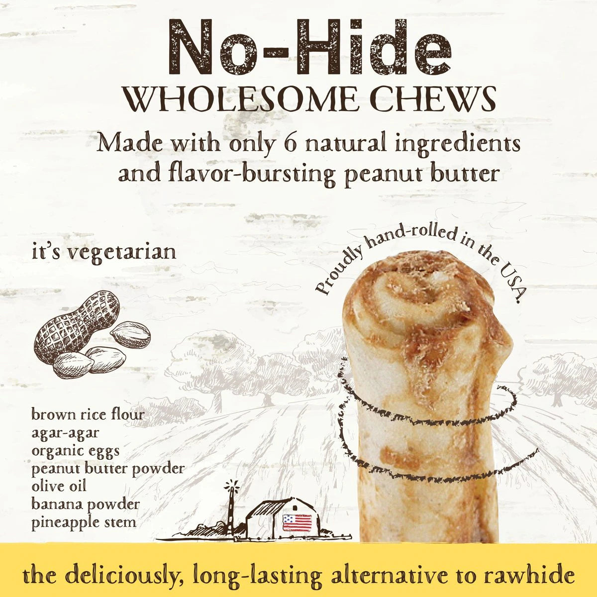 Earth Animal No-Hide Peanut Butter Chew Bulk Stix
