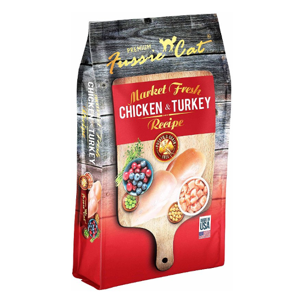 Fussie Cat Market Fresh Chicken & Turkey Recipe Grain-Free Dry Cat Food - Mutts & Co.