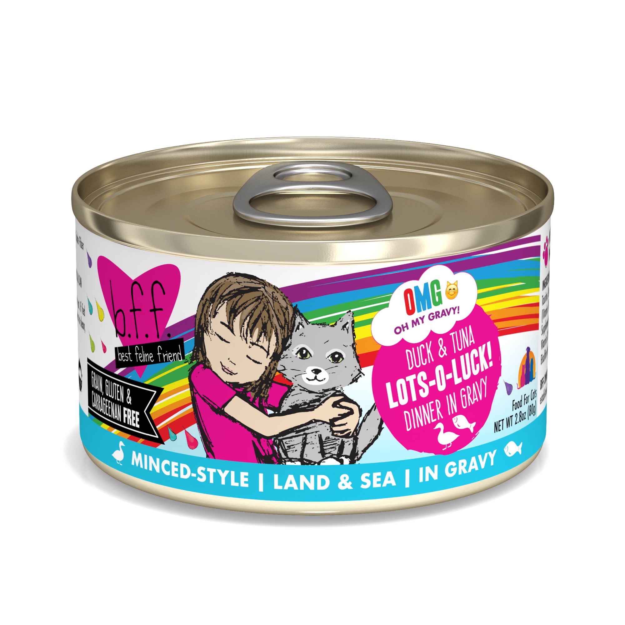 BFF OMG Best Day Eva! Beef & Salmon Dinner in Gravy Canned Cat Food 2.8 oz - Mutts & Co.