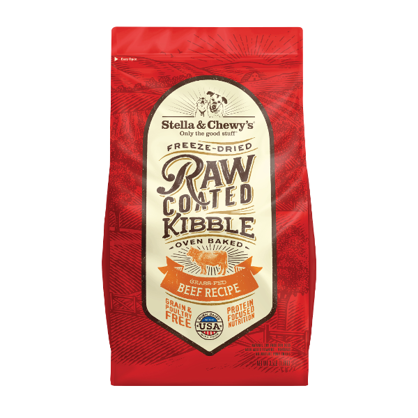 Stella & Chewy's Grass-Fed Beef Recipe Raw Coated Baked Kibble Dog Food - Mutts & Co.