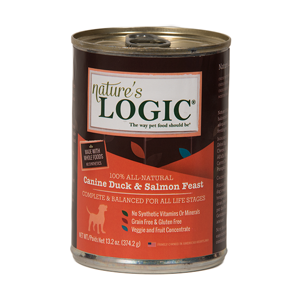 Nature's Logic Canine Duck & Salmon Feast Grain-Free Canned Dog Food, 13.2-oz - Mutts & Co.