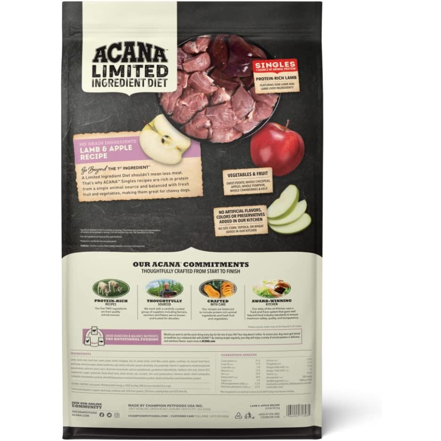 Acana Singles Lamb & Apple Dog Food - Mutts & Co.