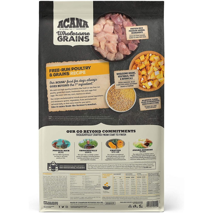 Acana Wholesome Grains Free Run Poultry Dry Dog Food
