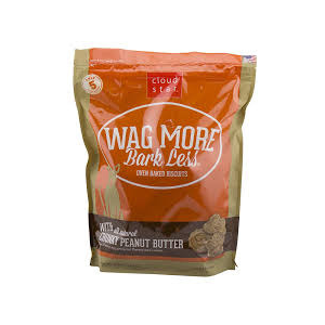 Cloud Star Wag More Bark Less Oven Baked with Crunchy Peanut Butter Cookie Recipe Dog Treats 3 lbs - Mutts & Co.