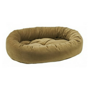 Bowsers Donut Dog Bed Eurovelvet Toffee - Mutts & Co.