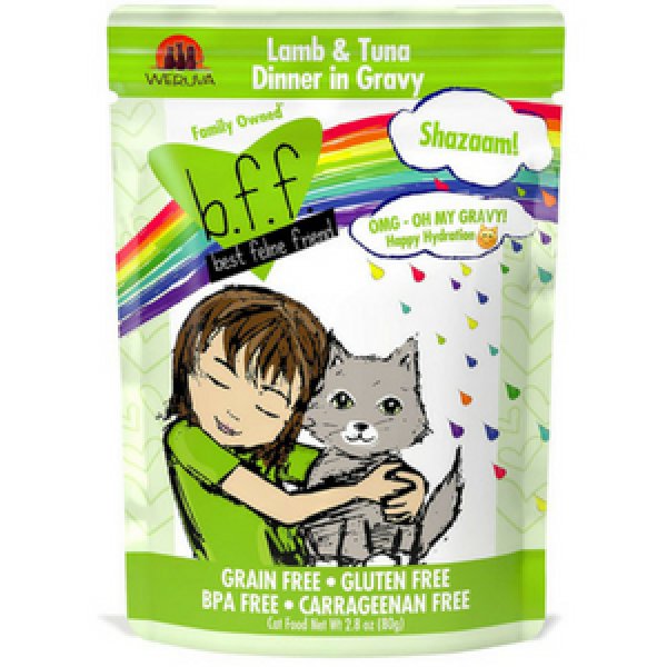 BFF OMG Shazaam! Lamb & Tuna Dinner in Gravy Cat Food Pouches - Mutts & Co.