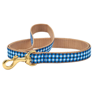 Up Country Navy Gingham Dog Lead - Mutts & Co.