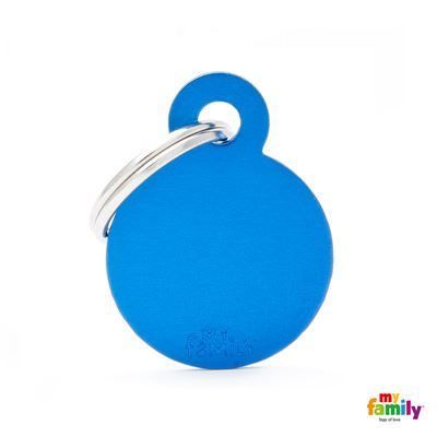MyFamily Round Tag Aluminum Blue - Mutts & Co.