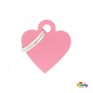 MyFamily Heart Tag Aluminum Pink - Mutts & Co.