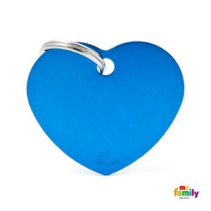 MyFamily Heart Tag Aluminum Blue - Mutts & Co.