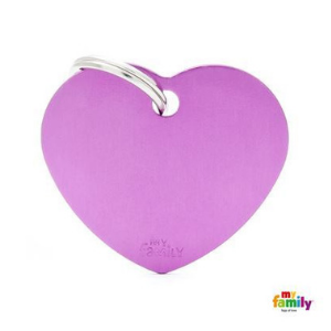 MyFamily Heart Tag Aluminum Purple - Mutts & Co.