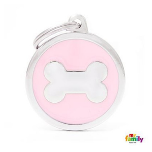 MyFamily Circle Bone Tag Pink - Mutts & Co.