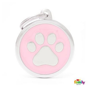 MyFamily Circle Paw Tag Pink - Mutts & Co.