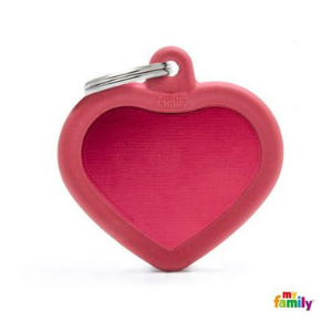 MyFamily Heart Hushtag Aluminum & Rubber Red - Mutts & Co.