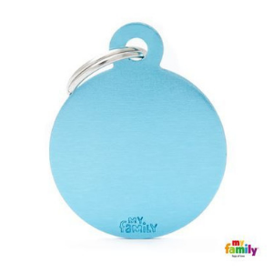 MyFamily Round Tag Aluminum Light Blue - Mutts & Co.