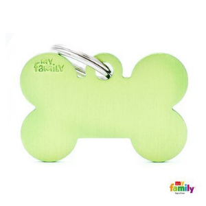MyFamily Bone Tag Aluminum Green - Mutts & Co.