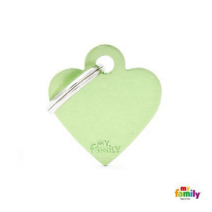 MyFamily Heart Tag Aluminum Green - Mutts & Co.