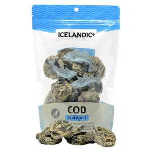 Icelandic+ Dehydrated Cod Skin Rolls Dog Treats, 3 oz - Mutts & Co.