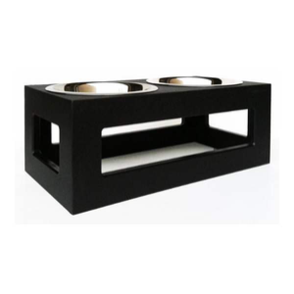 Pets Stop Porchside Outdoor Double Diner Raised Feeder Black - Mutts & Co.