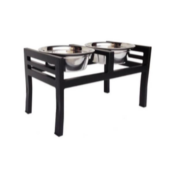 Pets Stop Moretti Double Diner Feeder Black - Mutts & Co.