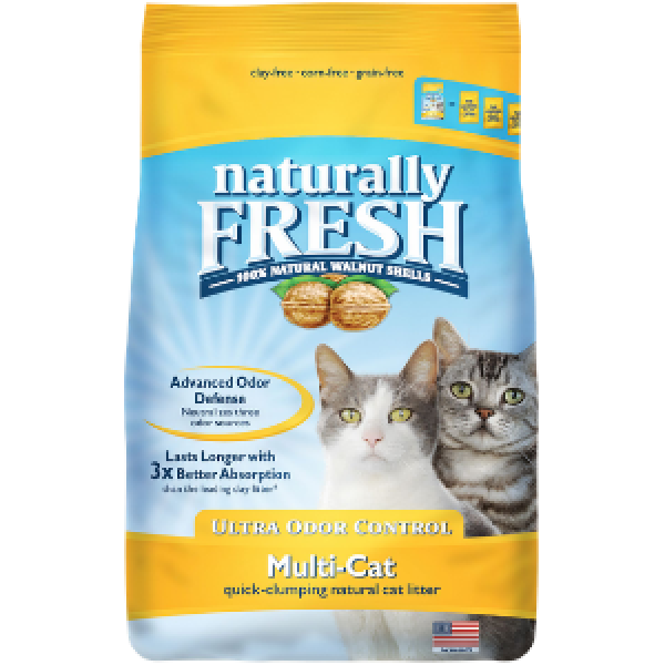 Naturally Fresh Walnut-Based Ultra Odor Control Multi-Cat Quick-Clumping Cat Litter - Mutts & Co.