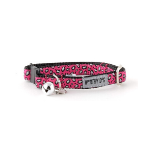 The Worthy Dog Cheetah Pink Cat Collar - Mutts & Co.