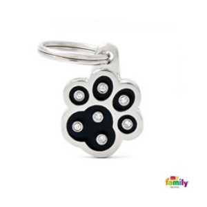 MyFamily Paw Strass Tag Black - Mutts & Co.