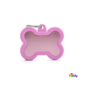 MyFamily Bone Hushtag Aluminum & Rubber Pink - Mutts & Co.