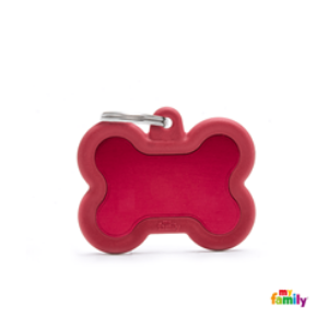 MyFamily Bone Hushtag Aluminum & Rubber Red - Mutts & Co.